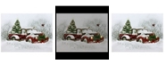 Northlight LED Fiber Optic Truck and Tree Christmas Canvas Wall Art